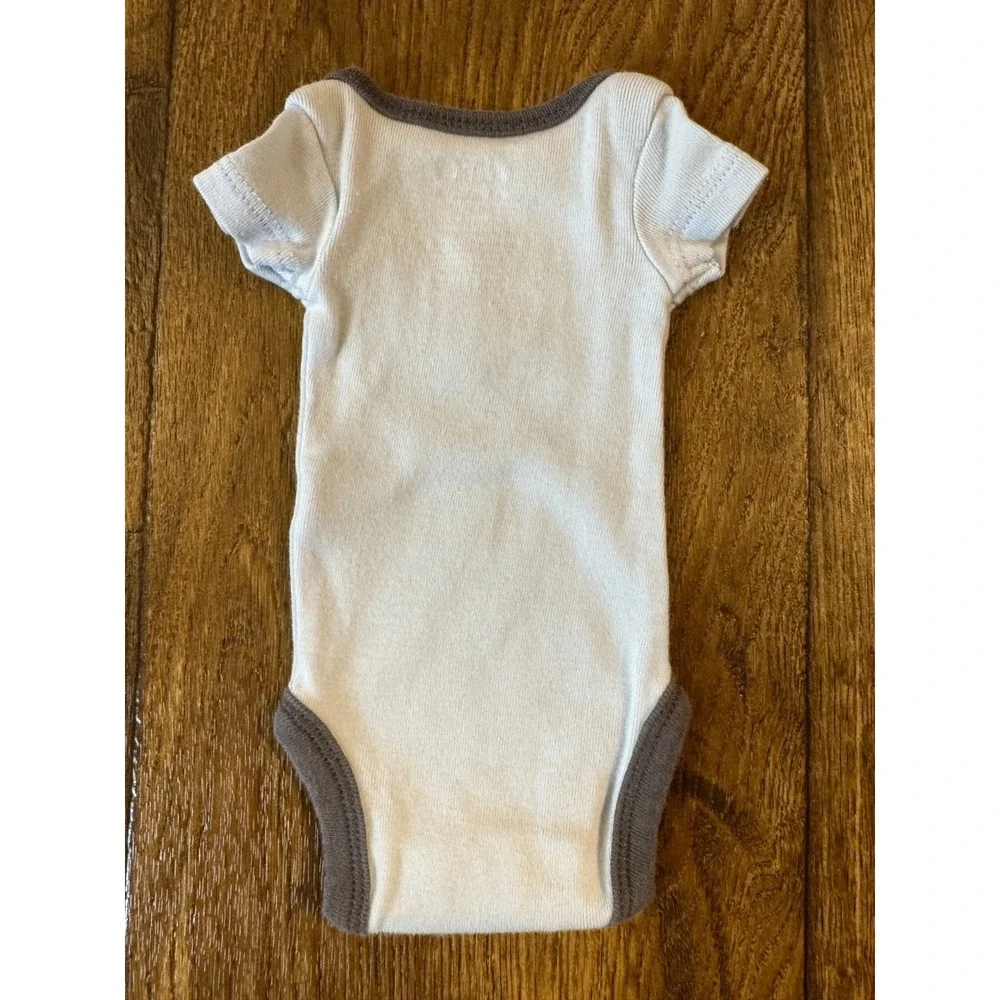 Vintage Child Of Mine Preemie Baby Boy Outfit Bodysuit Rookie Rhino Short Sleeve